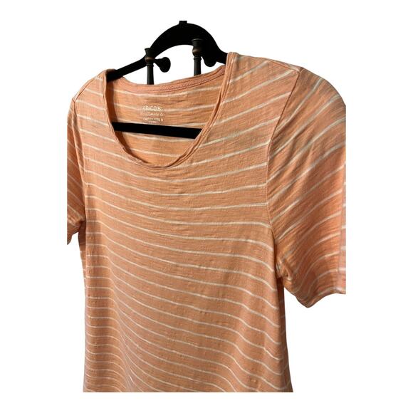 Chico’s The Perfect Tee Stripped Peach Cream Cotton Modal
TShirt Size 0 Small - Picture 2 of 9